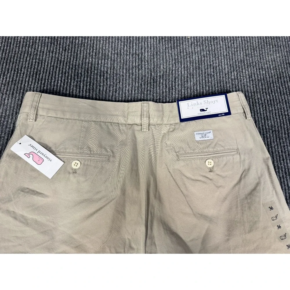 Vineyard Vines Chino Links Shorts Mens Size 36 Khaki Pleated 9